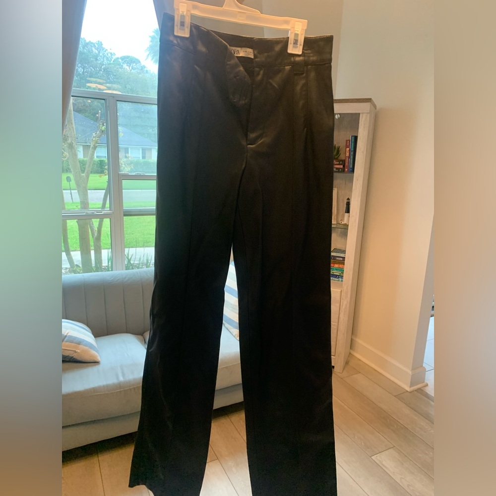 Zara Ebony Leather Outerwear